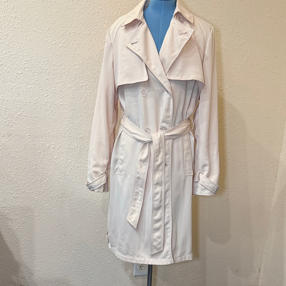 Laundry By Shelli Segal Pale Pink Trench Coat with Belt